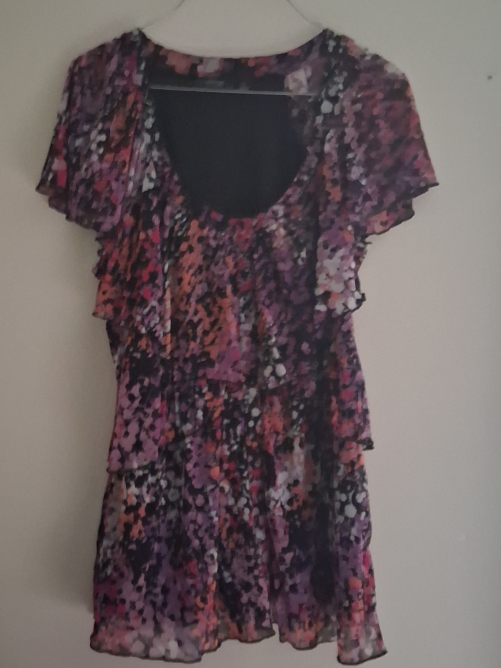 Apt. 9 Multicolor Floral Ruffle Short Sleeve Tunic